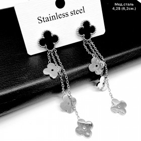 Сережки мед.сталь 10639 ( 6.2 см.)